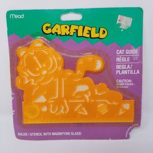 Mead Garfield Cat Guide Ruler/Stencil Magnifier